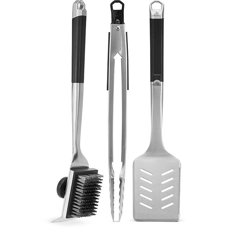 Napoleon PRO 3-piece Grill Tool Set - Stainless Steel Tongs, Spatula, and Fork