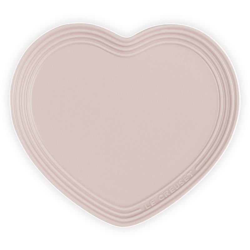 Le Creuset Teller Herzform 23 cm Chiffon Pink