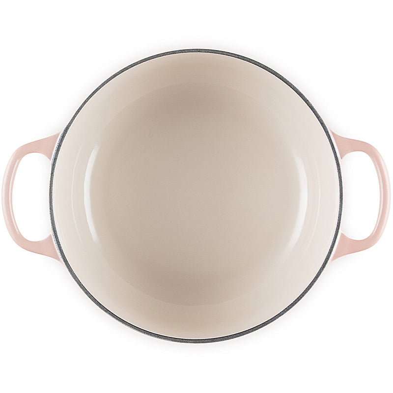 Le Creuset Bräter Signature rund 20 cm mit Goldknopf Peche