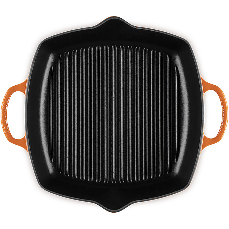 Le Creuset Quadratische Grillpfanne mit 2 Griffen Signature 30 cm Ofenrot
