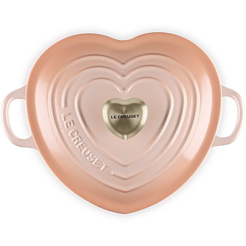 Le Creuset Herzbräter mit Herzknauf 20 cm Peche