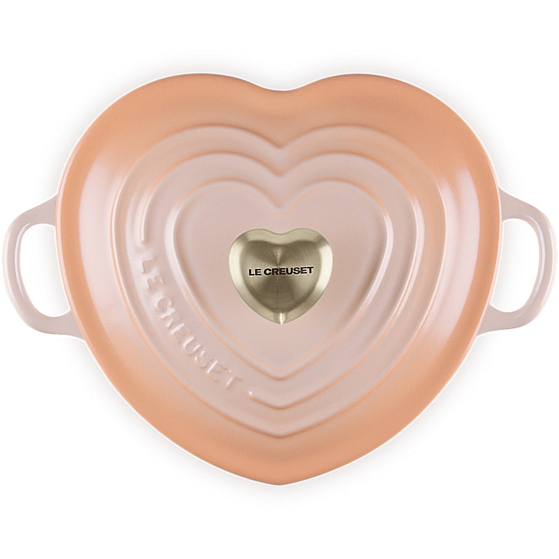 Le Creuset Gourmet-Profitopf Herz mit Herzdeckelknopf 20 cm Pêche
