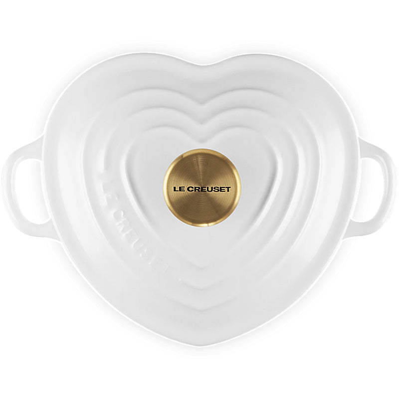 Le Creuset Gourmet Professional Saucepan Heart with Heart-Shaped Lid Knob 20 cm White