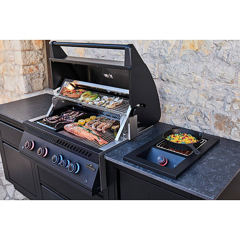 Napoleon Oasis Compact 106 Outdoor Kitchen – Matte Black with BIG32-1 &amp; SIZZLE ZONE™