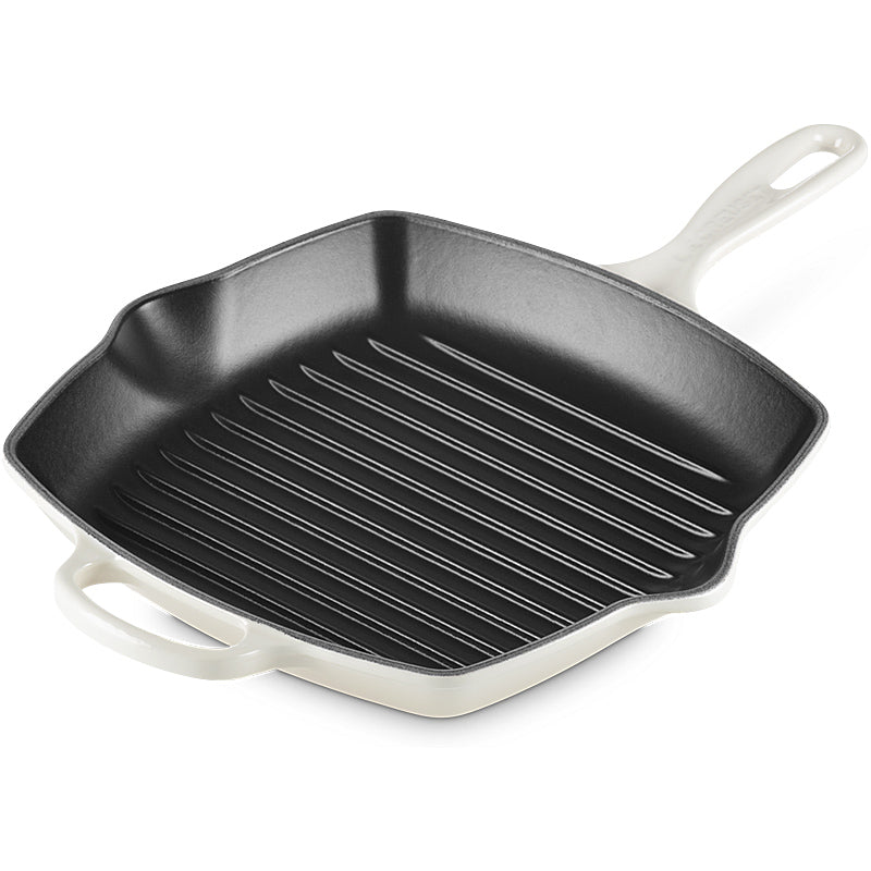 Le Creuset Grillpfanne quadratisch Signature 26 cm Meringue