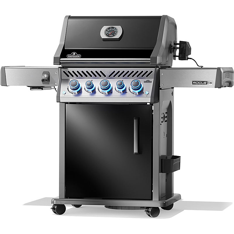 Napoleon Rogue PRO-S 425 Gas Grill with Cast Iron Grates, Black, incl. Rotisserie