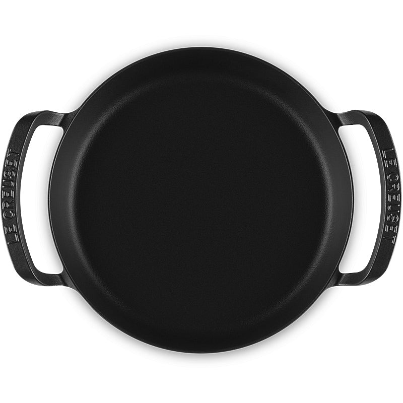 Le Creuset BBQ Outdoor Bräter flach 29 cm Schwarz Matt