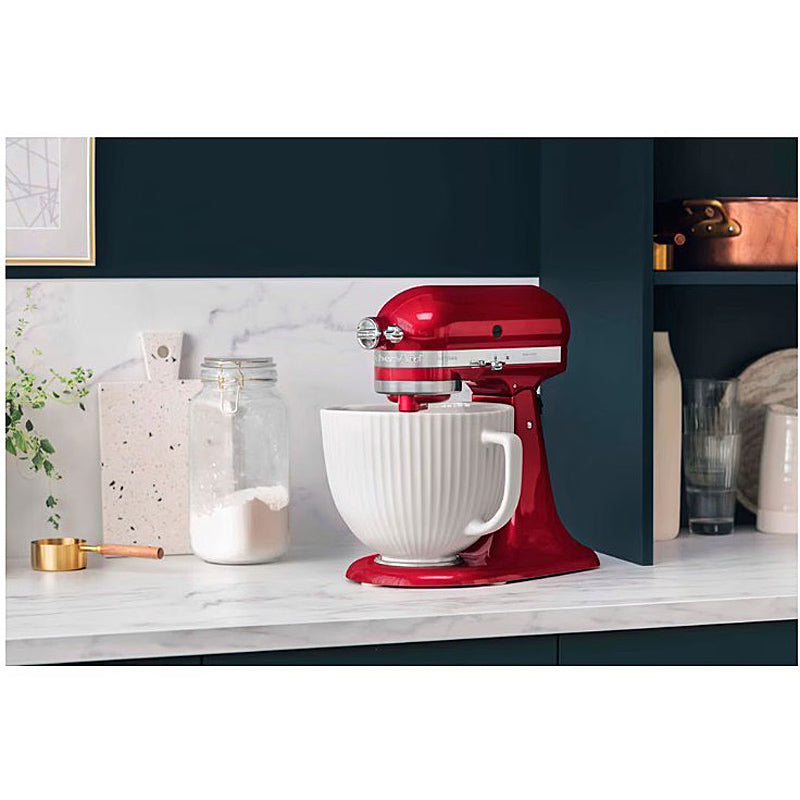 KitchenAid Keramikrührschüssel 4,7 L Classic Column - mit Griff & Ausgießer für Küchenmaschine