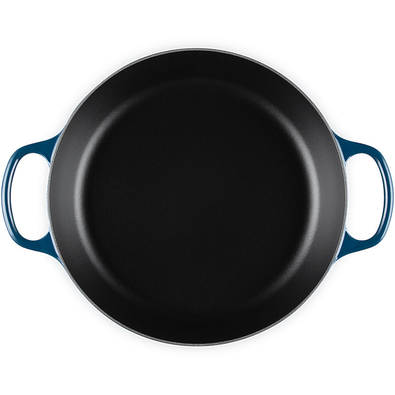 Le Creuset Klingonen Gourmet-Profitopf mit klingonischem Trefoil Deckelknopf 30cm Nuit aus Gusseisen