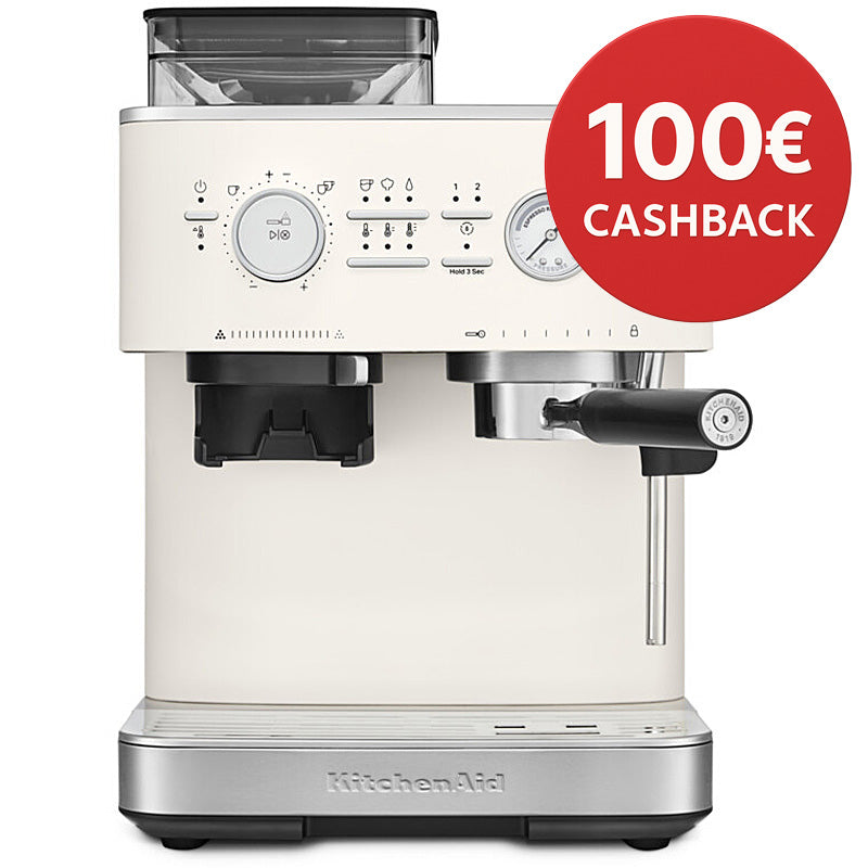 Kitchenaid 5KES6551EPL Halbautomatische Espressomaschine mit Mühle ARTISAN Farbe: Porcelain White