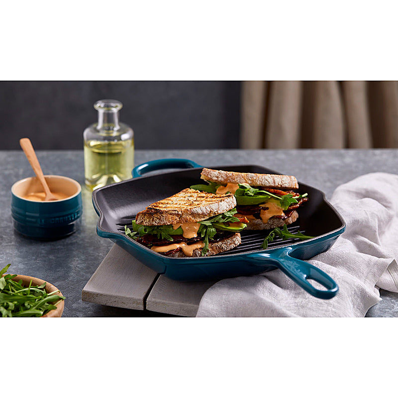 Le Creuset Signature Square Grill Pan 26 cm Deep Teal 