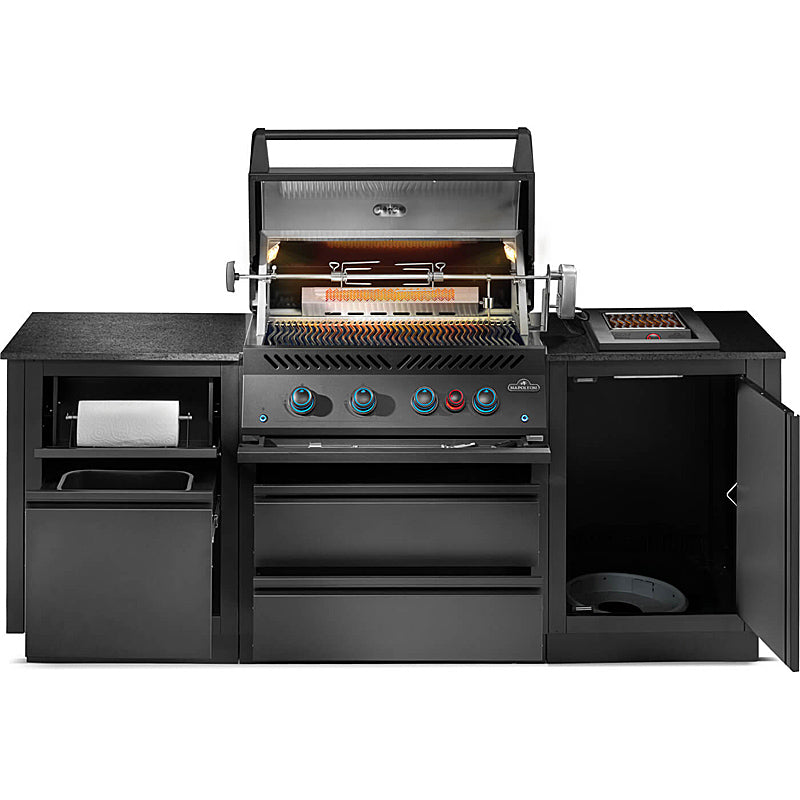 Napoleon Oasis Compact 106 Outdoor Kitchen – Matte Black with BIG32-1 &amp; SIZZLE ZONE™