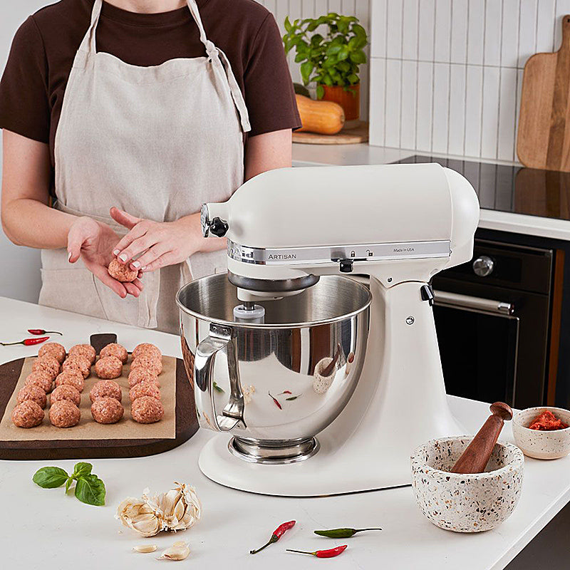 KitchenAid Artisan 5KSM175PSEPL Küchenmaschine 4,8L in Porcelain White mit Zubehör