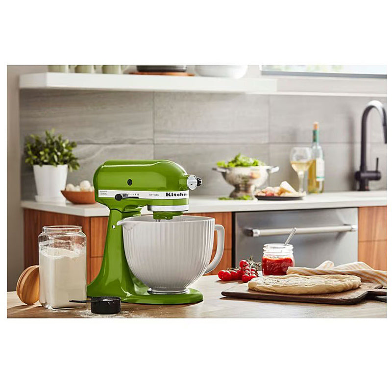 KitchenAid Keramikrührschüssel 4,7 L Classic Column - mit Griff & Ausgießer für Küchenmaschine