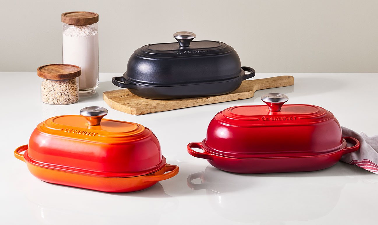 Le Creuset Brot Bräter Signature oval 29 cm Schwarz Matt
