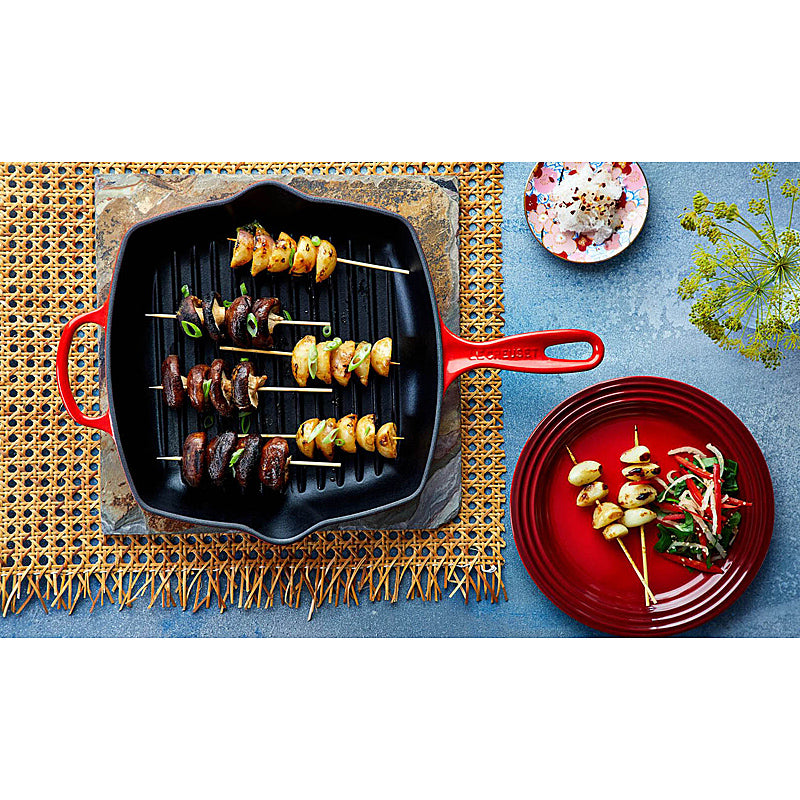 Le Creuset Grillpfanne quadratisch Signature 26cm Kirschrot