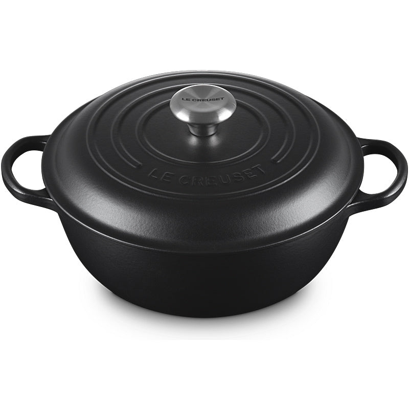 Le Creuset Stew Pot rund Signature 26 cm Schwarz Matt
