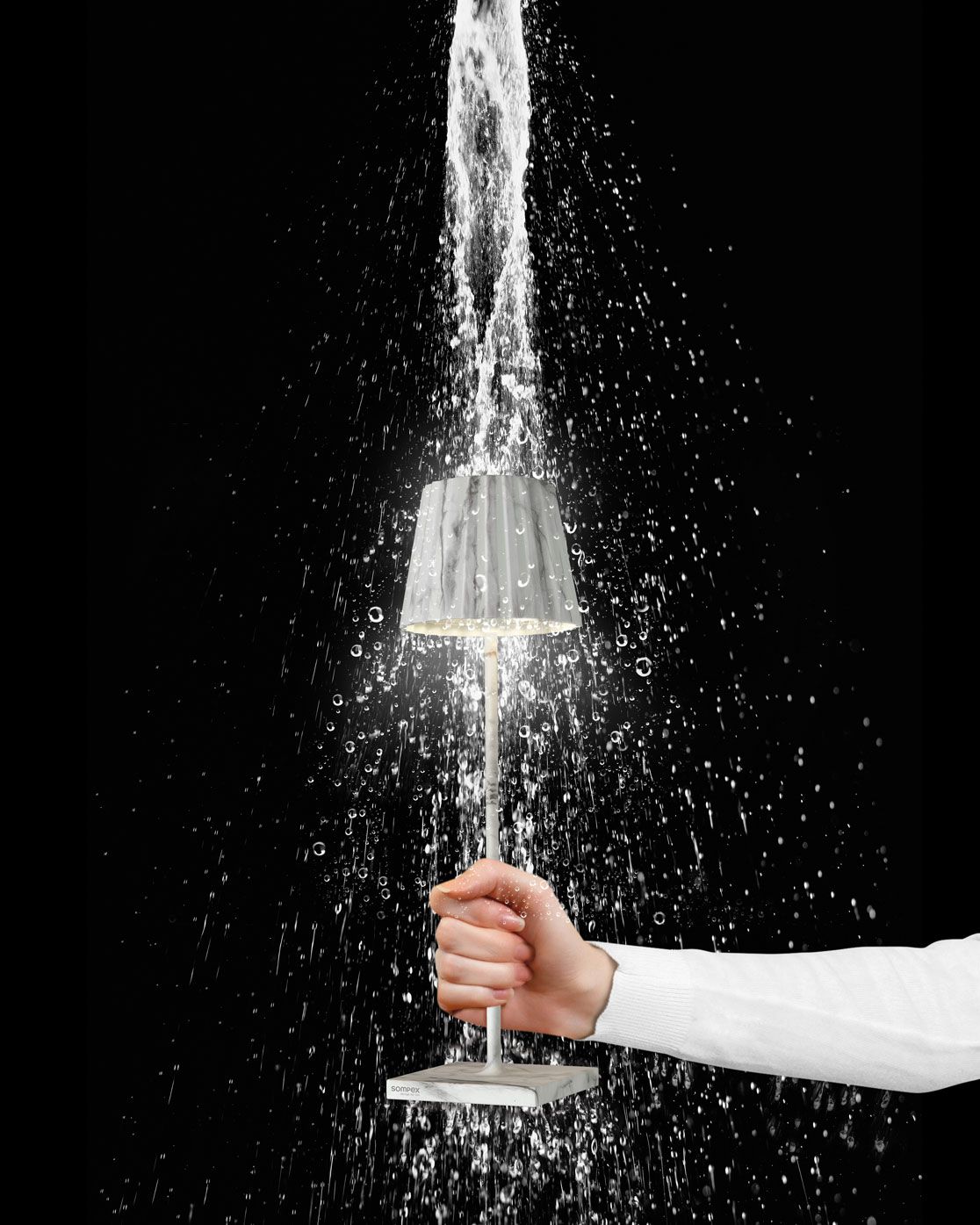 Sompex-Lighting TROLL 2.0 Akku-Tischleuchte Marmor