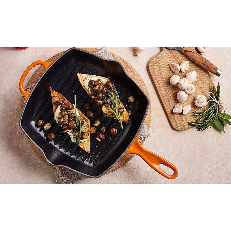 Le Creuset Grillpfanne quadratisch Signature 26cm Ofenrot