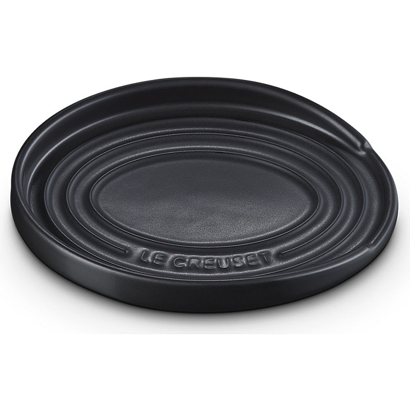 le Creuset Löffelablage oval Schwarz matt