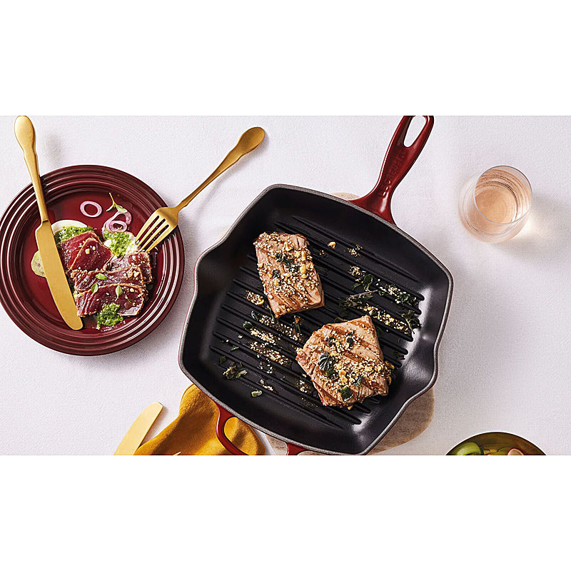 Le Creuset Grillpfanne quadratisch Signature 26 cm Garnet