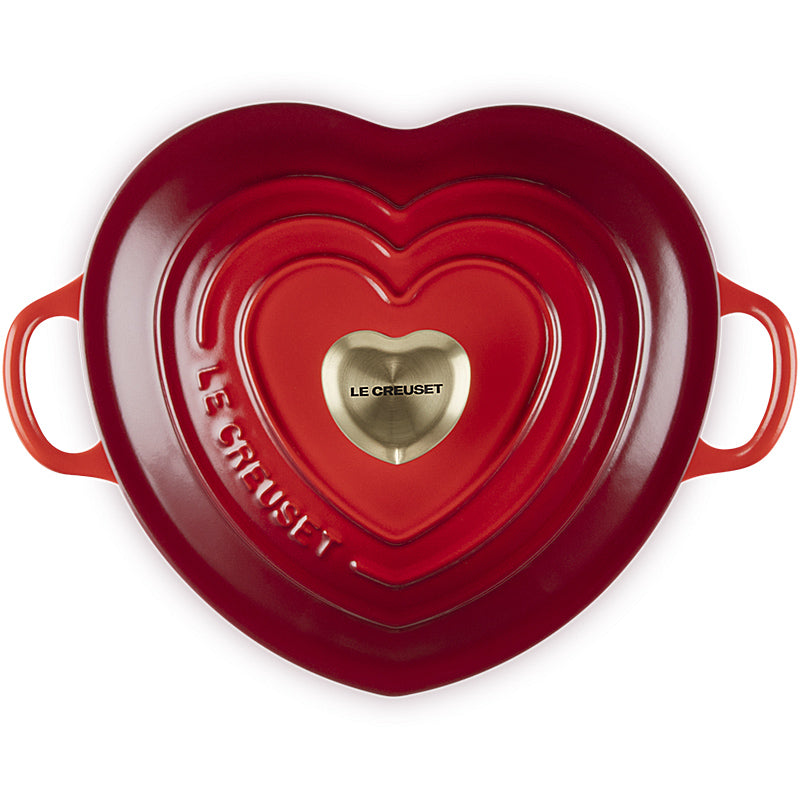 Le Creuset Gourmet Professional Pot Heart with Heart-Shaped Lid Knob 20 cm Cherry Red