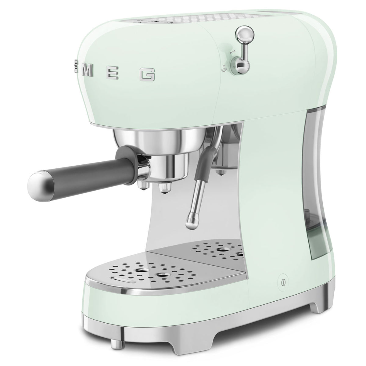 SMEG ECF02PGEU Espressomaschine Pastellgrün mit Dampfhebel und Dampflanze