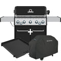 Broil King Baron 590 Black Gasgrill mit Rotisserie Gussplatte und Schutzhülle im Bundle