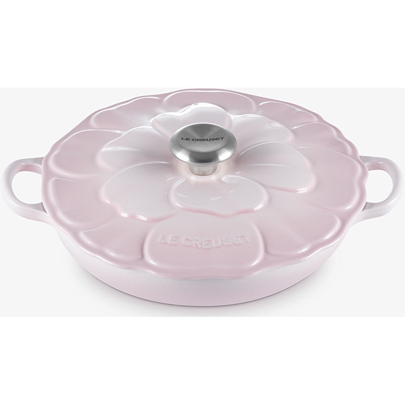 Le Creuset Gourmet-Profitopf Blume 26 cm Shell Pink mit Edelstahl Deckelknopf