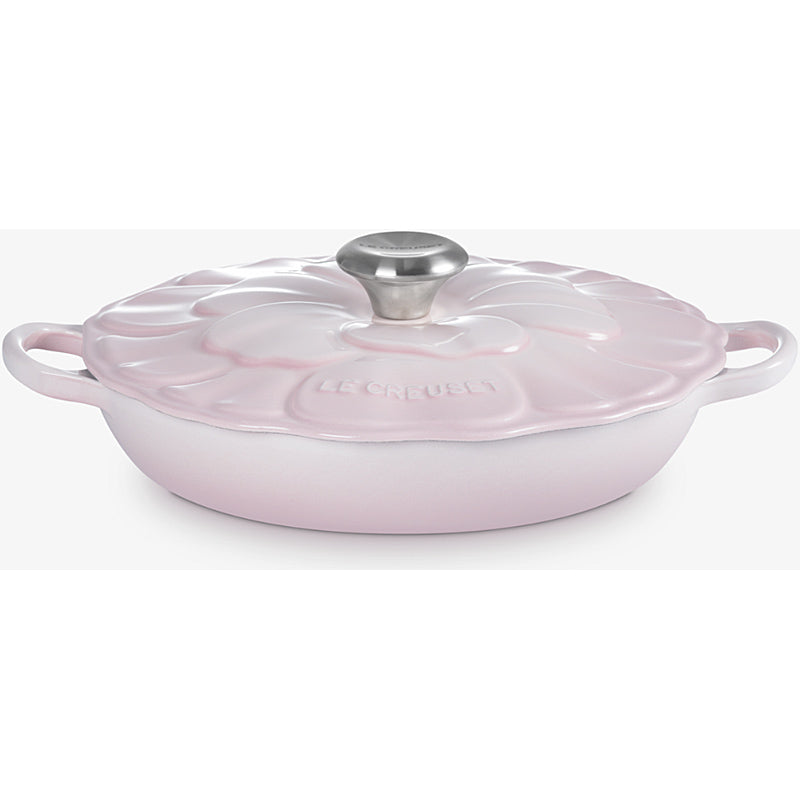 Le Creuset Gourmet-Profitopf Blume 26 cm Shell Pink mit Edelstahl Deckelknopf