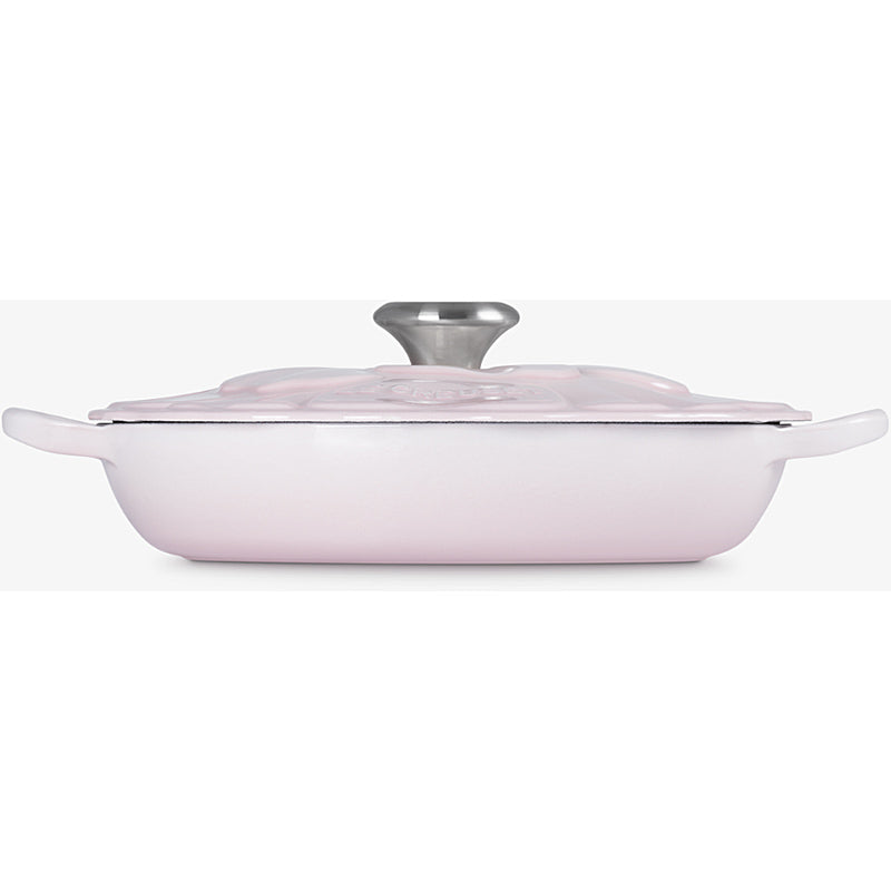 Le Creuset Gourmet-Profitopf Blume 26 cm Shell Pink mit Edelstahl Deckelknopf