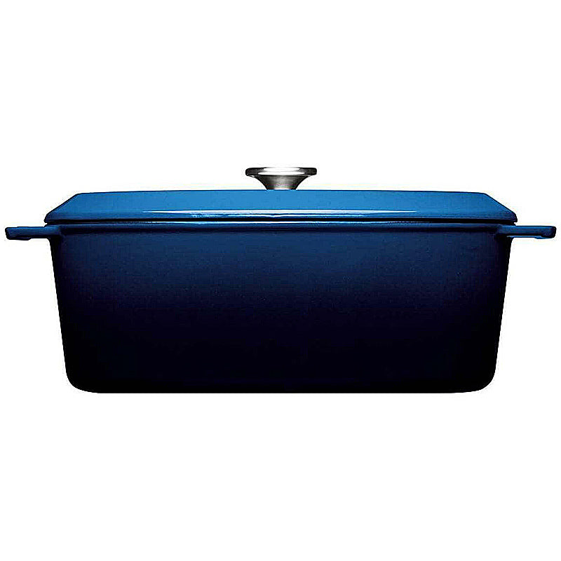 Woll Iron roaster 34x26cm cast iron with silicone handle protection 7.5l Color: Cobalt Blue