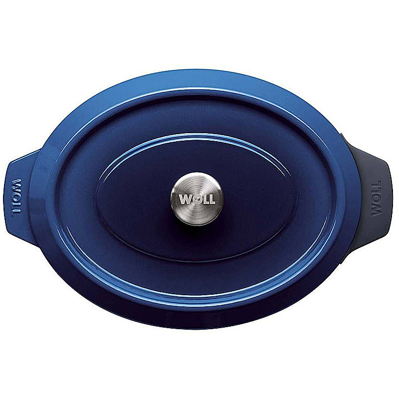 Woll Iron roaster 34x26cm cast iron with silicone handle protection 7.5l Color: Cobalt Blue
