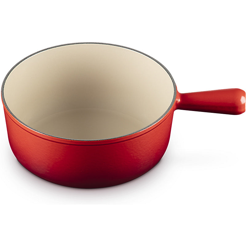 Le Creuset Caquelon Swivel Casserole Fondue Pot Cast Iron Cherry Red 22cm 