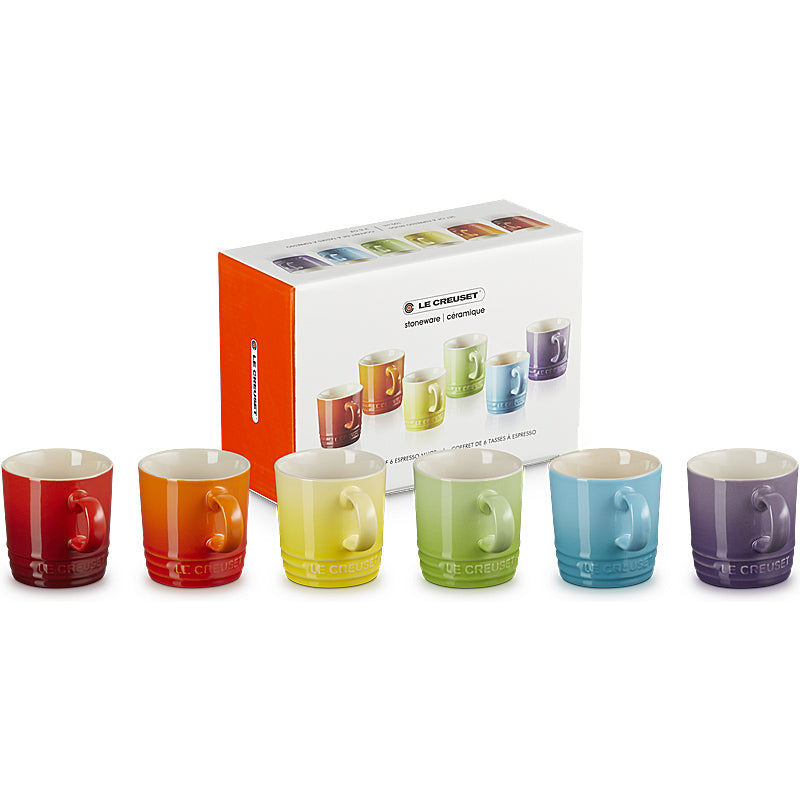 Le Creuset Becher 100 ml 6er-Set Regenbogen