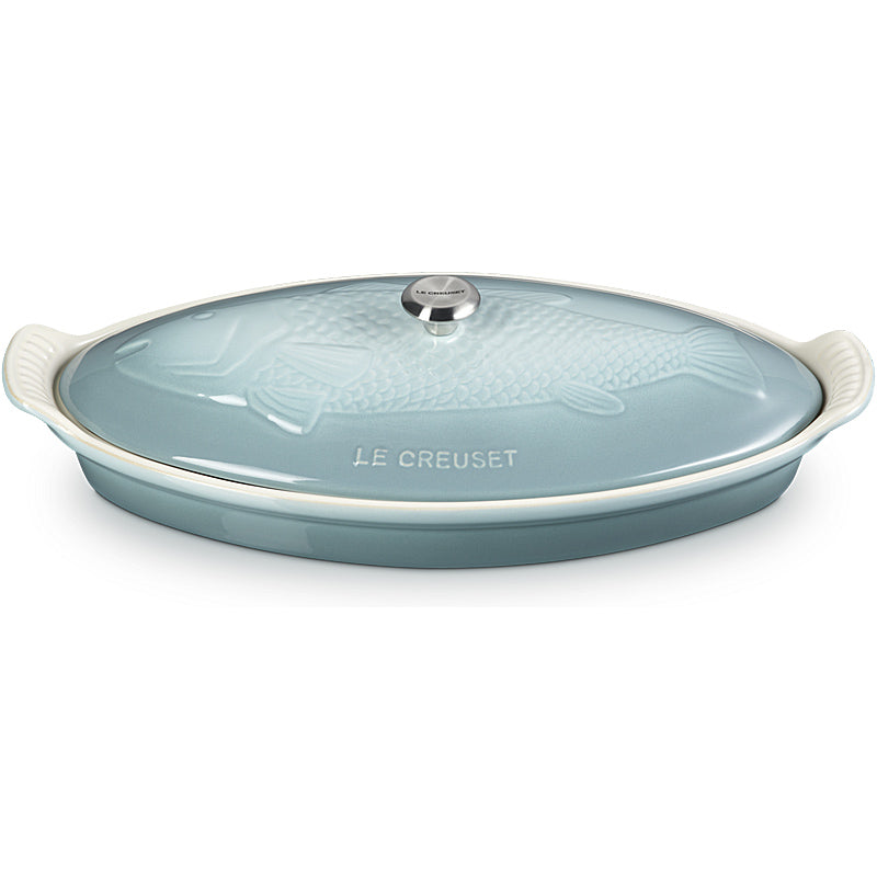 Le Creuset Fischbackform Tradition mit Deckel 34 cm Sea Salt