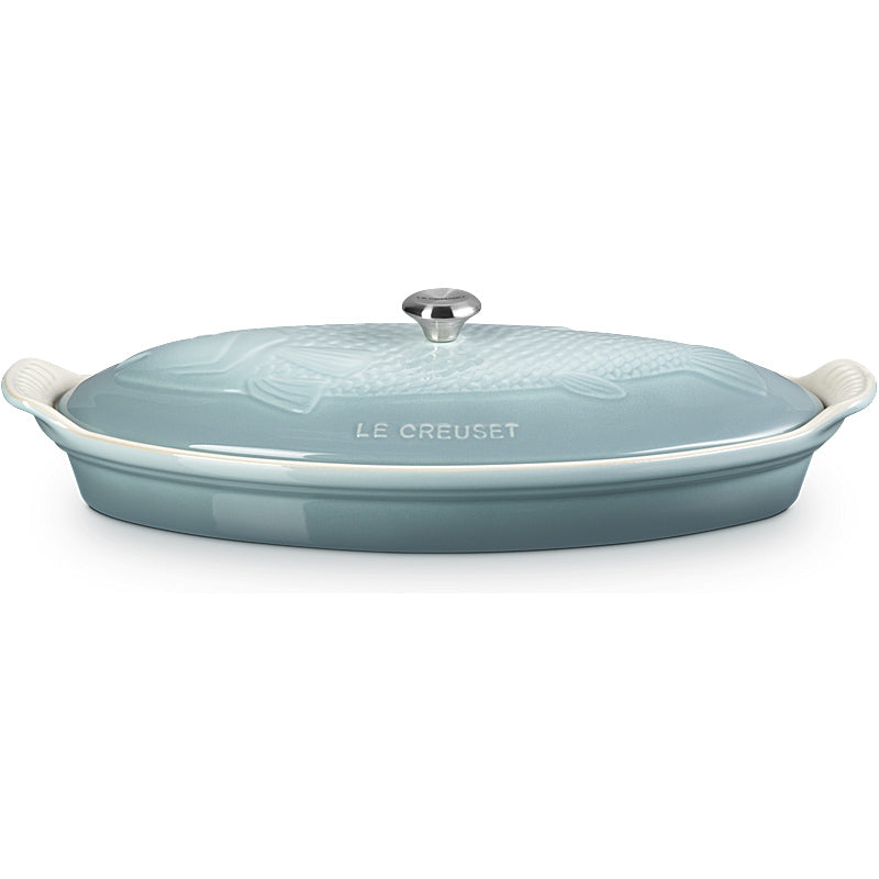 Le Creuset Fischbackform Tradition mit Deckel 34 cm Sea Salt