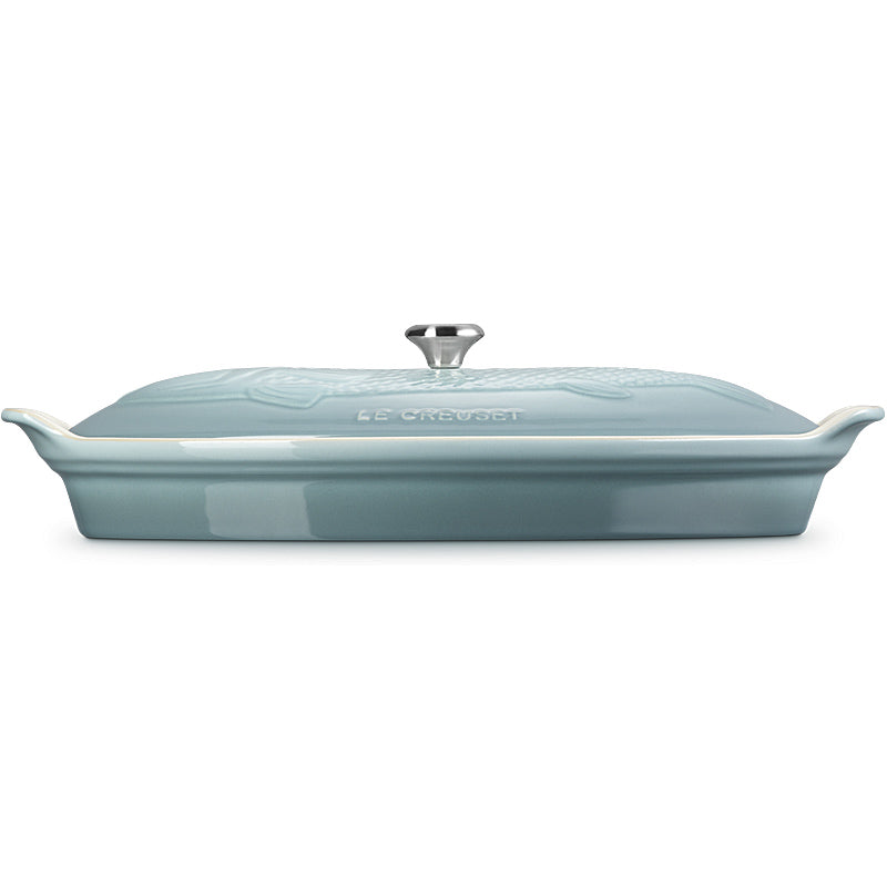 Le Creuset Fischbackform Tradition mit Deckel 34 cm Sea Salt