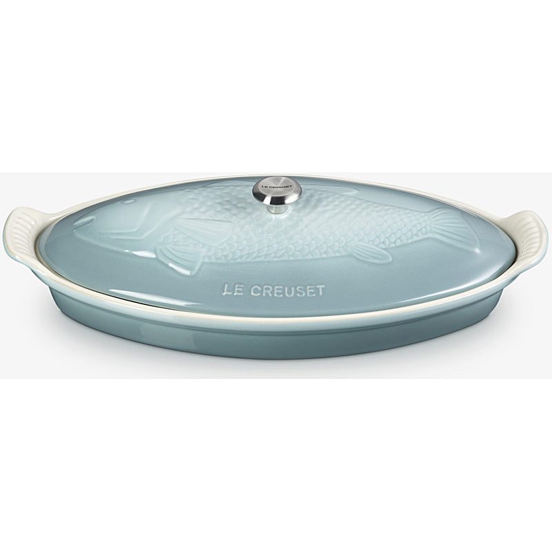 Le Creuset Fischbackform Tradition mit Deckel 34 cm Sea Salt