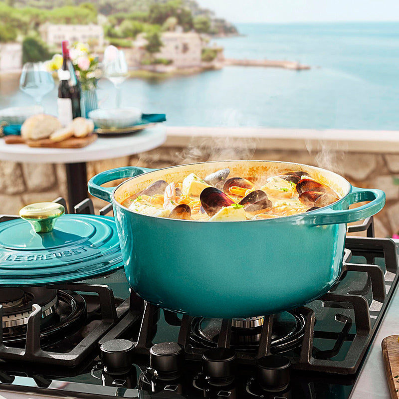 Le Creuset Bräter Signature rund 20 cm Bleu Riviera