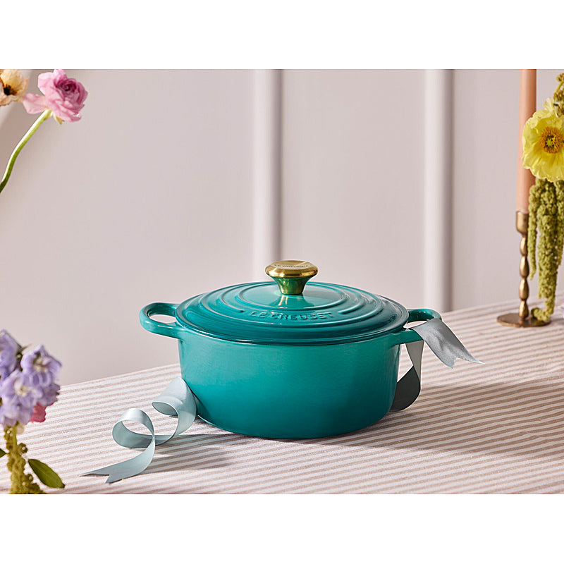 Le Creuset Bräter Signature rund 20 cm Bleu Riviera
