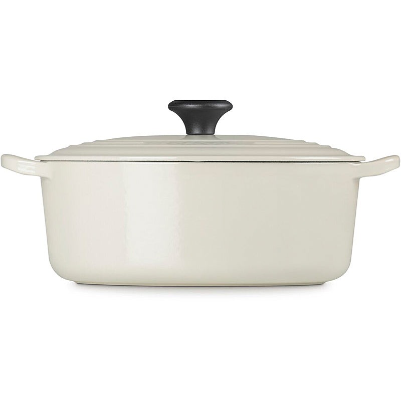 Le Creuset Ovaler Bräter Tradition 27 cm mit Phenolknopf Creme