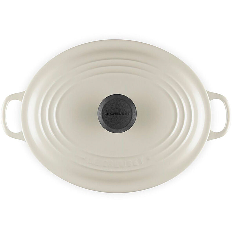 Le Creuset Ovaler Bräter Tradition 27 cm mit Phenolknopf Creme