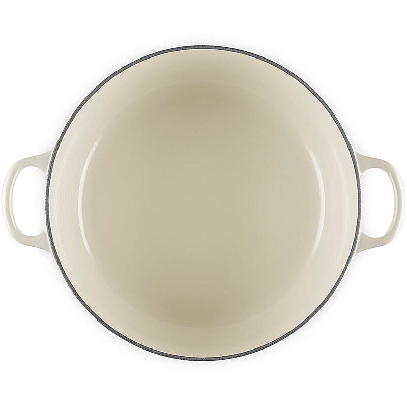 Le Creuset Runder Bräter Tradition 26 cm mit Phenolknopf Creme