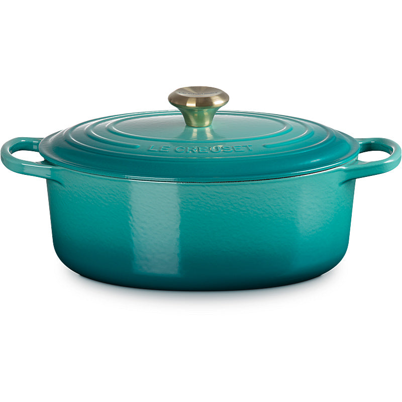Le Creuset Bräter Signature oval 31 cm Bleu Riviera