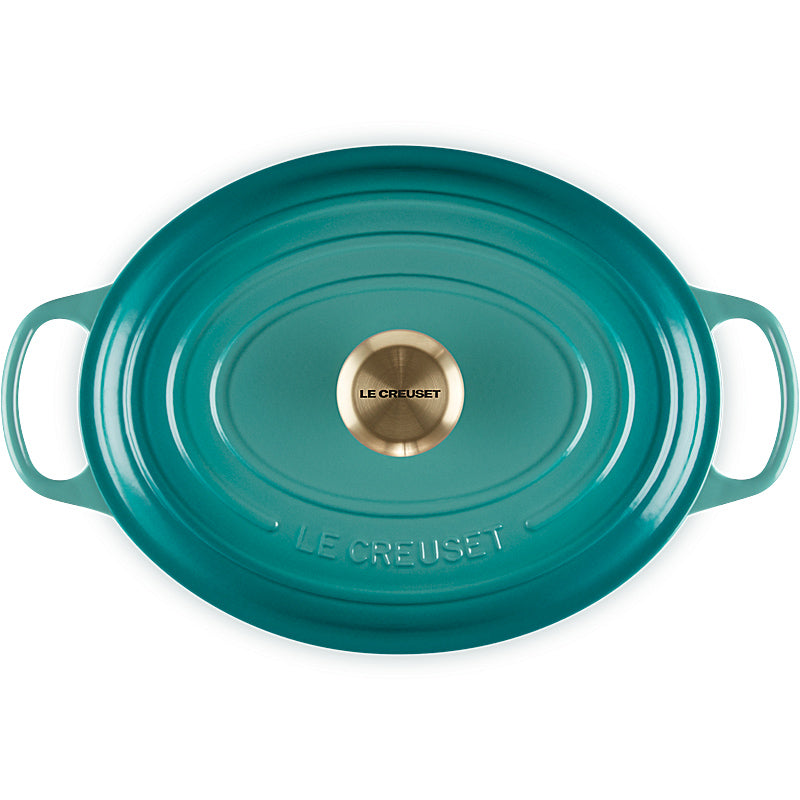 Le Creuset Bräter Signature oval 31 cm Bleu Riviera