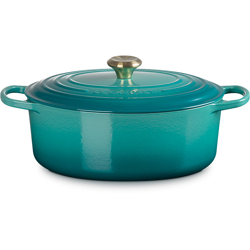 Le Creuset Bräter Signature oval 29 cm Bleu Riviera