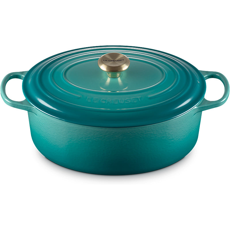 Le Creuset Bräter Signature oval 31 cm Bleu Riviera