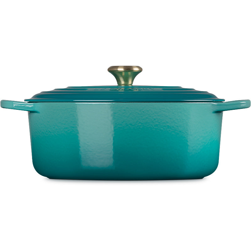 Le Creuset Bräter Signature oval 31 cm Bleu Riviera