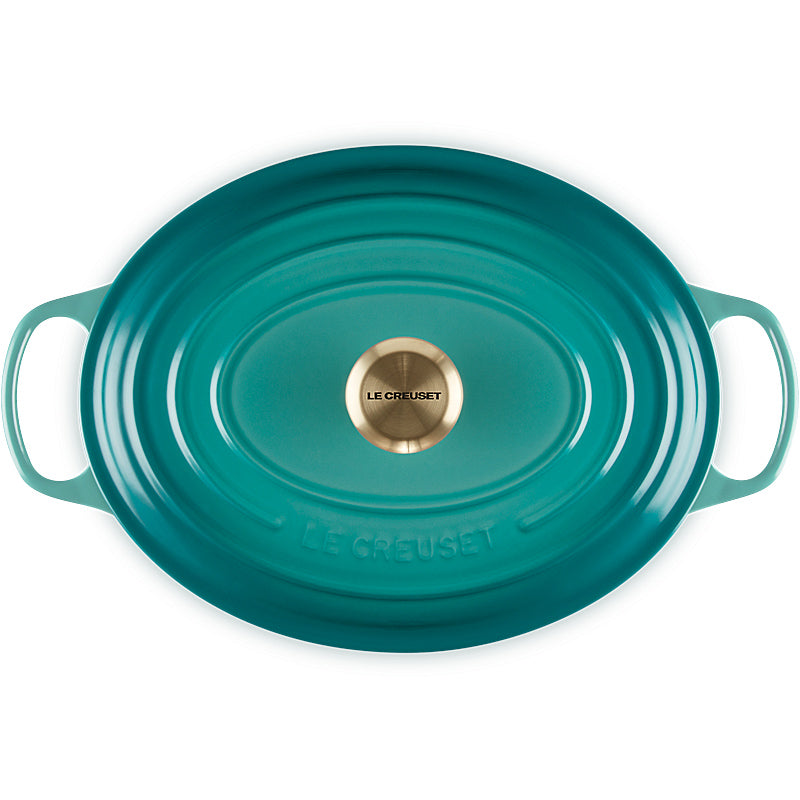 Le Creuset Bräter Signature oval 31 cm Bleu Riviera